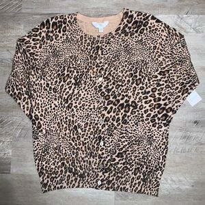 (Bin 26) Time & Tru, leopard print cardigan, Size S